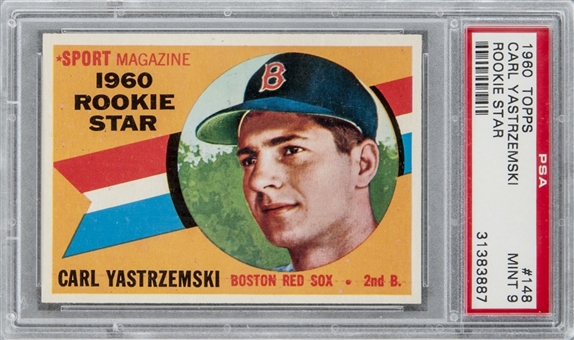 1960 Topps #148 Carl Yastrzemski Rookie Card - PSA MINT 9 